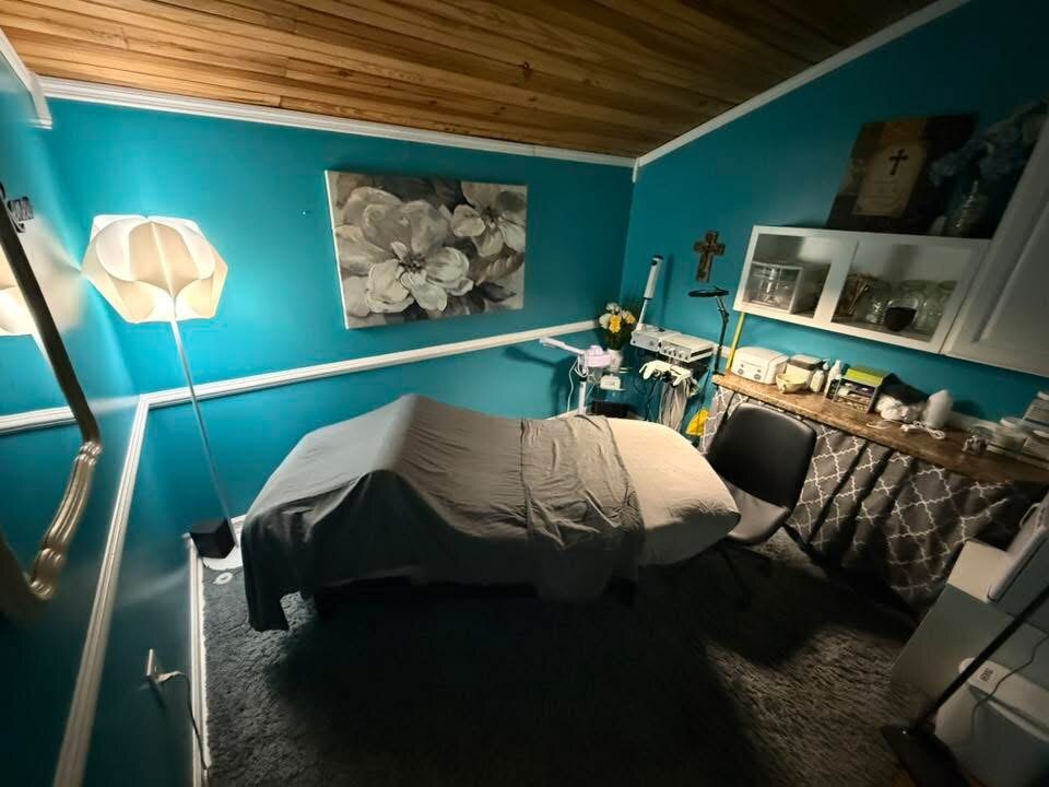 Private teal spa treatment room