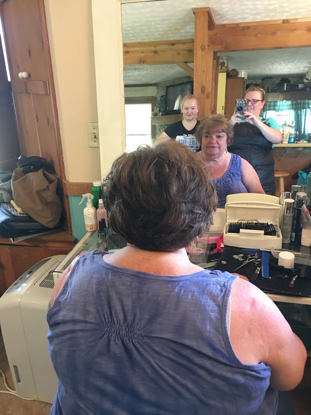 Short brunette haircut with soft stacked layers